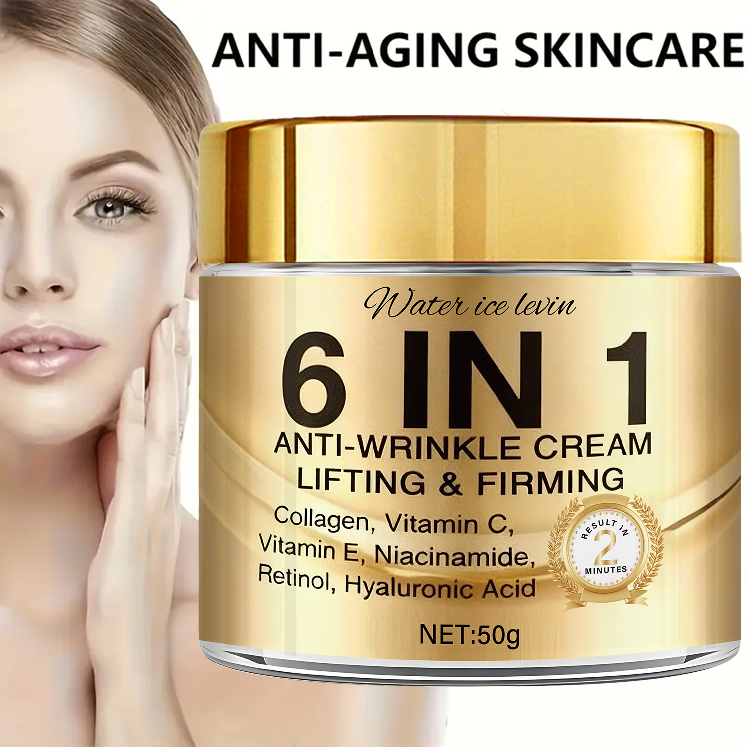 Retinol Vitamin A Cream - 6-In-1 Anti-Wrinkle Cream. Lifts Firms Smooths