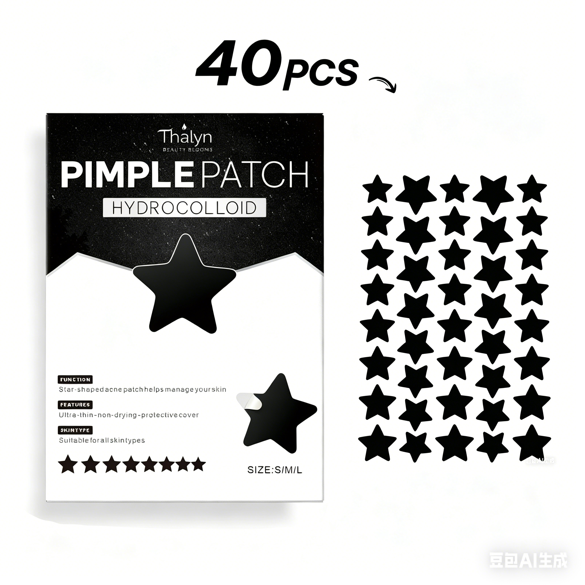 Skincare Acne - Salicylic Acid Black Star Blemish Patches,
