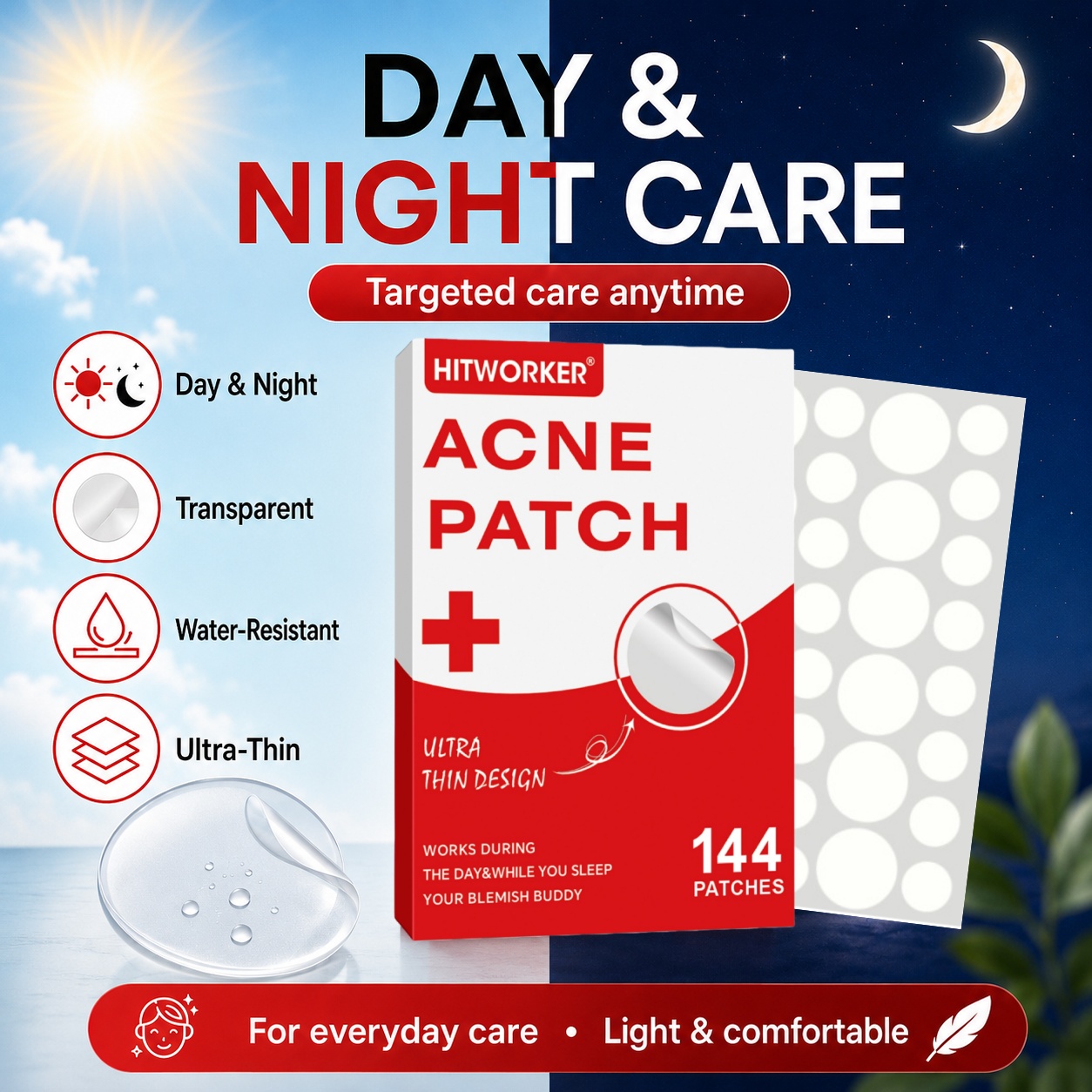 144Pcs Hydrocolloid Acne Pimpl - Skincare Acne 评论和价格