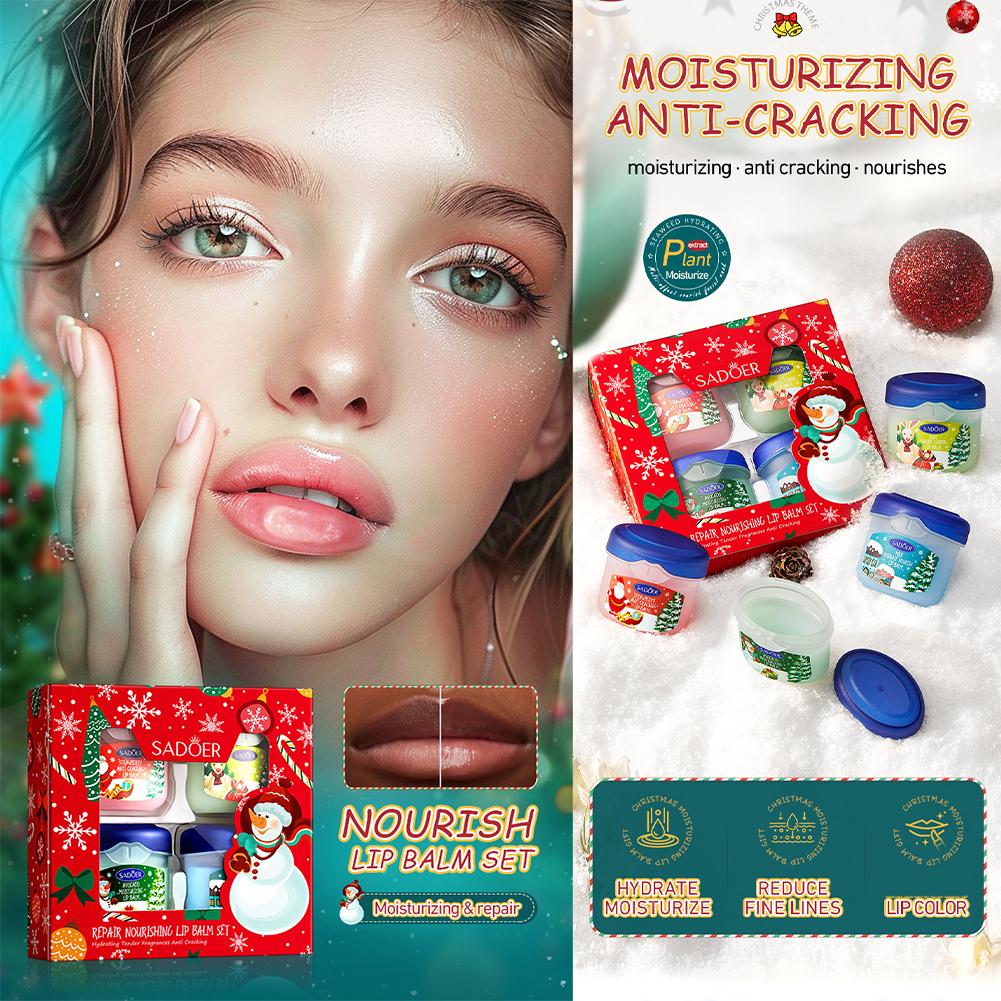 3/4/5/6/10Pcs/set Xmas Lip Bal - Skincare Xmas Sets 评论和价格