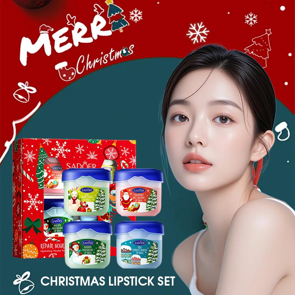 3/4/5/6/10Pcs/set Xmas Lip Bal - Skincare Xmas Sets 评论和价格